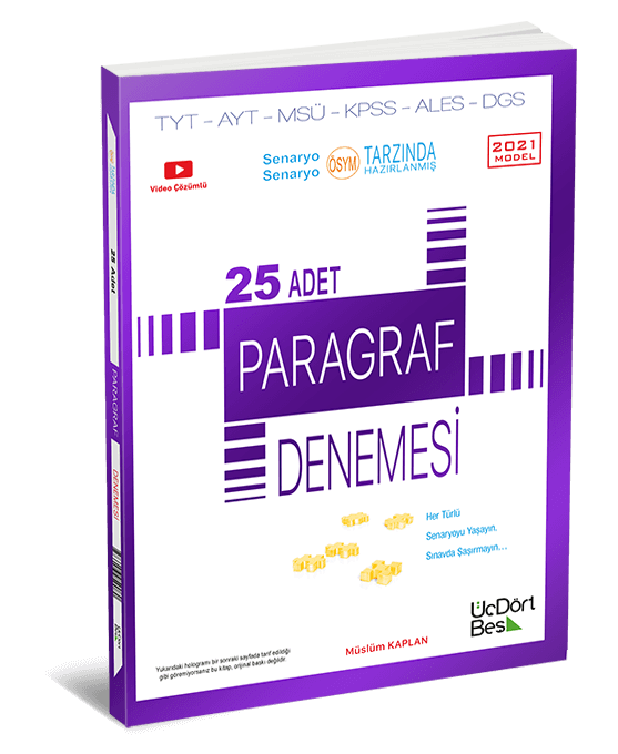 25 Adet Paragraf Denemesi | Üç Dört Beş Yayınları